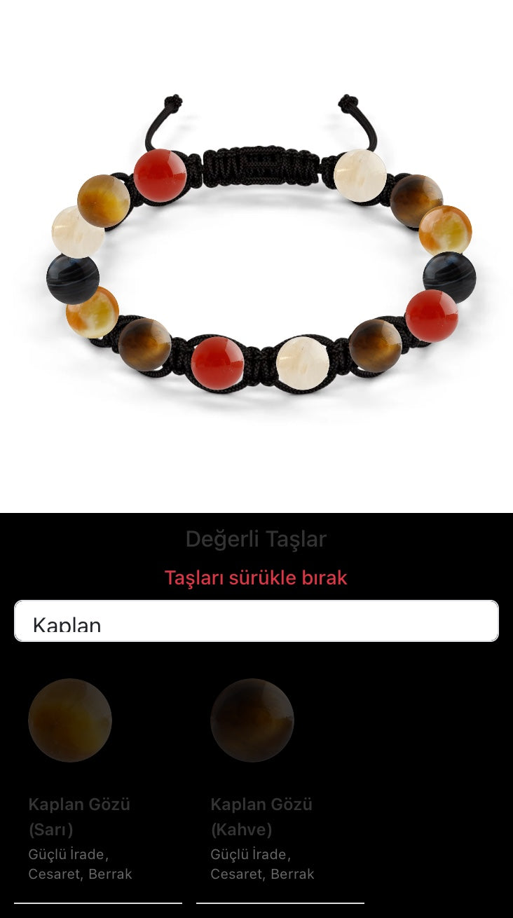 Özel Tasarım Makrome Bileklik - 14 Taş - Özel Tasarım Görseli