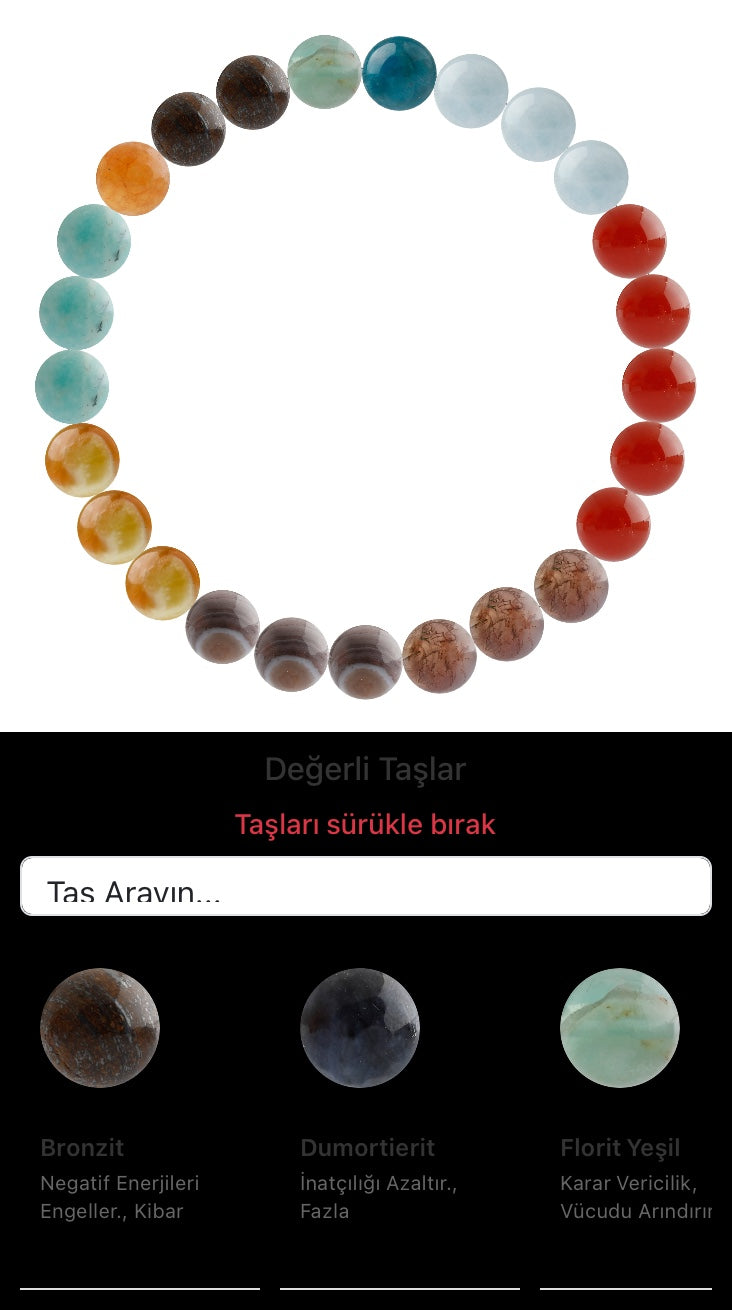 Özel Tasarım Elastik Misineli - 25 Taş - Özel Tasarım Görseli
