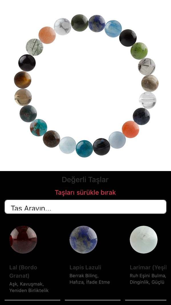 Özel Tasarım Elastik Misineli - 23 Taş