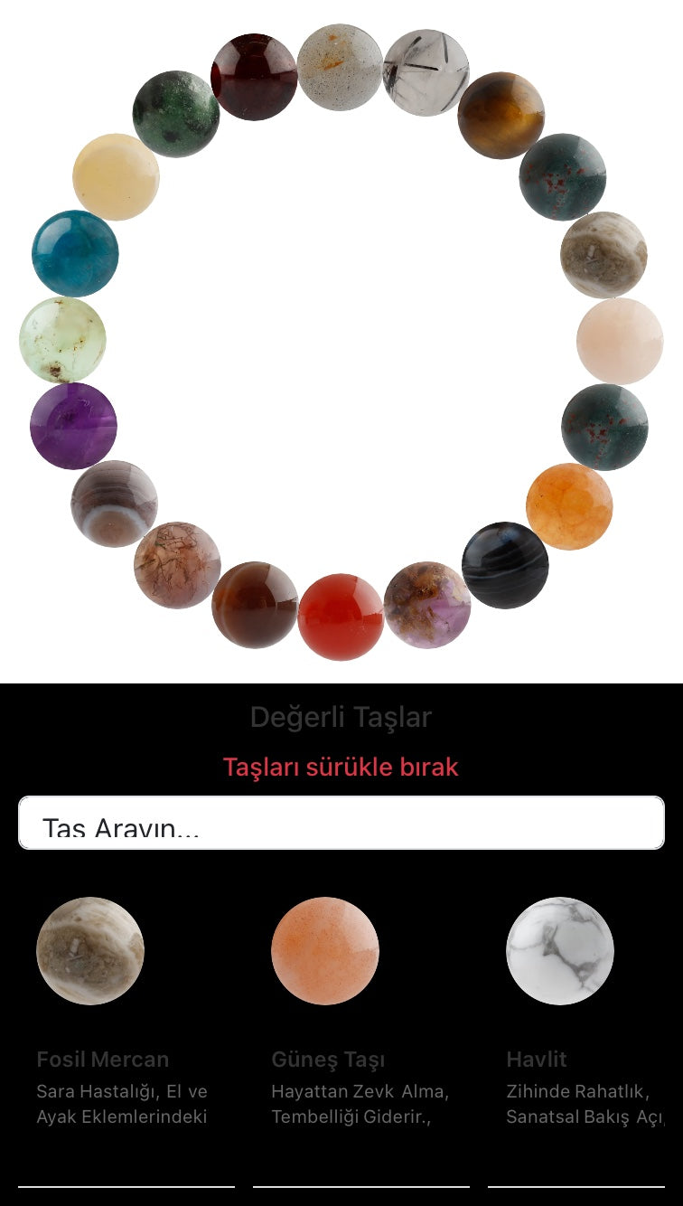Özel Tasarım Elastik Misineli - 20 Taş - Özel Tasarım Görseli