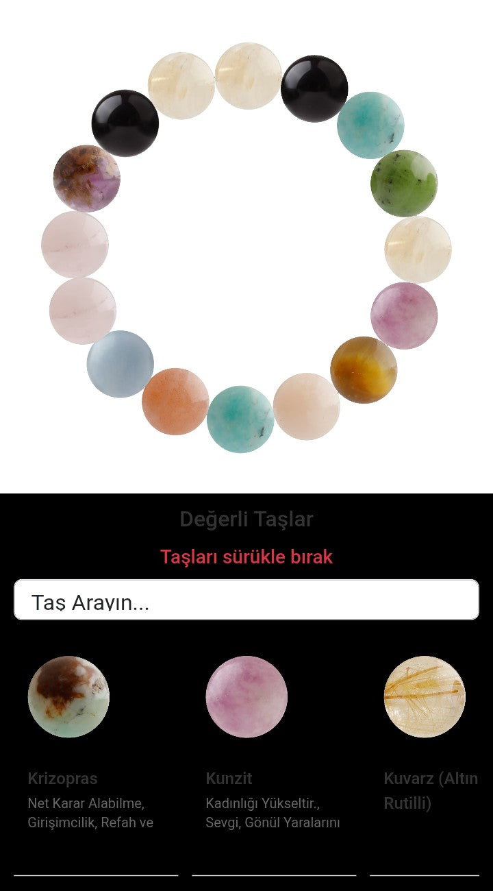 Özel Tasarım Elastik Misineli - 16 Taş - Özel Tasarım Görseli
