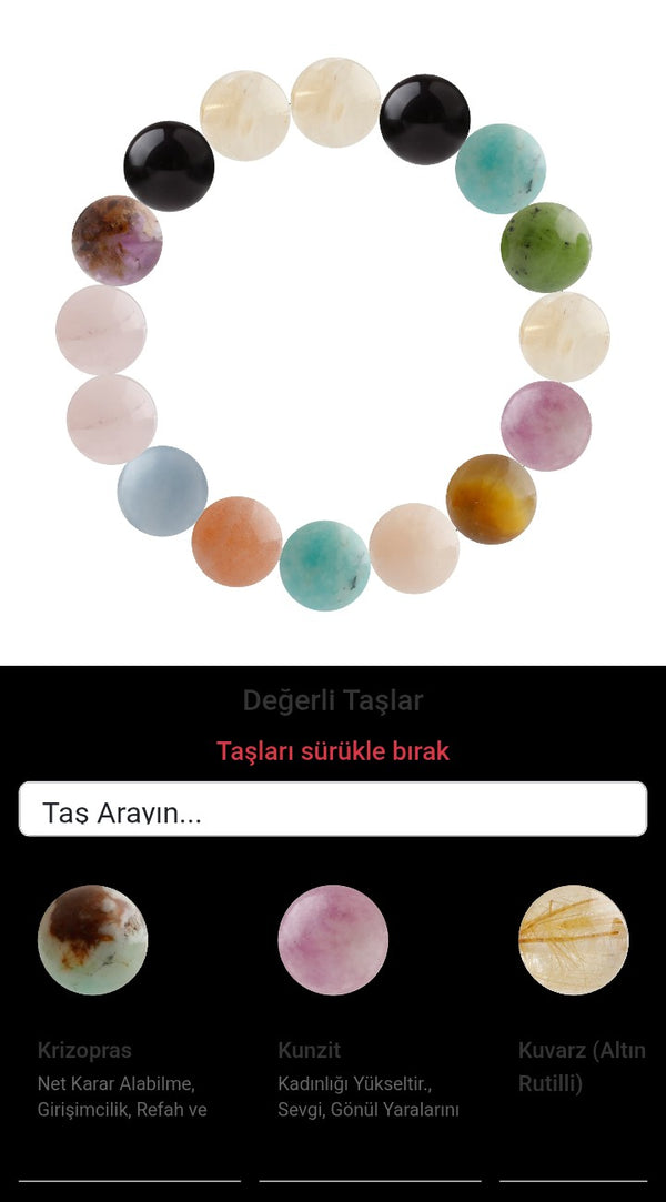 Özel Tasarım Elastik Misineli - 16 Taş