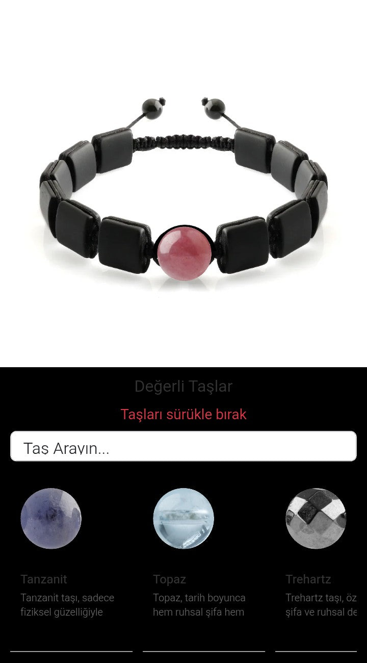 Özel Tasarım Kare Kesim Obsidyen - 1 Taş - Özel Tasarım Görseli
