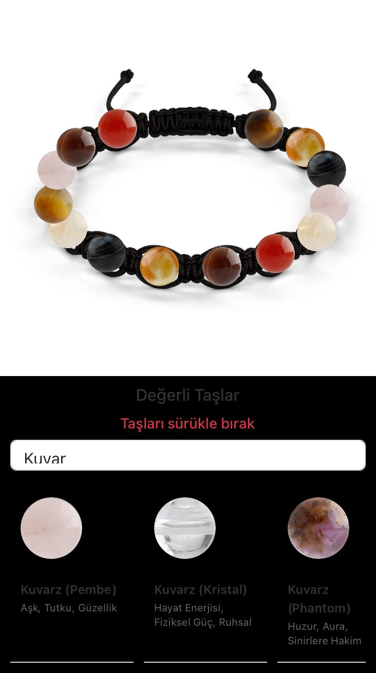 Özel Tasarım Makrome Bileklik - 14 Taş - Özel Tasarım Görseli