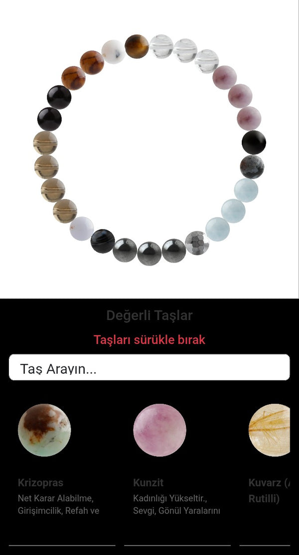 Özel Tasarım Elastik Misineli - 27 Taş