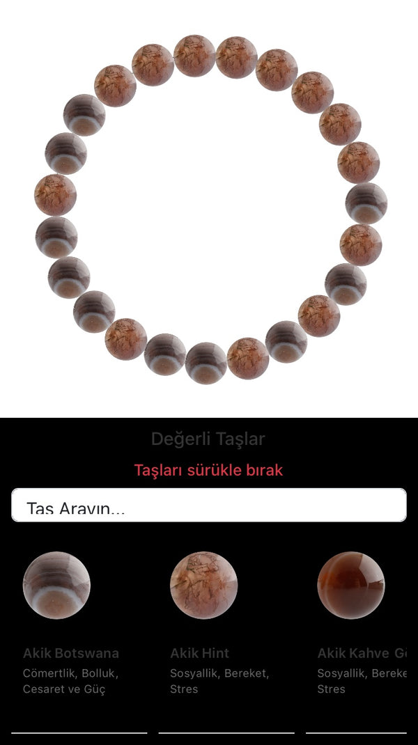 Özel Tasarım Elastik Misineli - 23 Taş